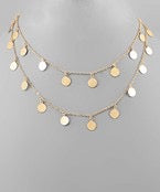 Double Layer Disk Necklace