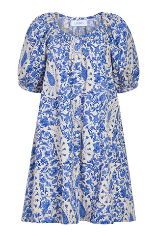 Day Dress-Steel Paisley