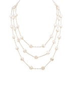 3 Layered Disc Pearl Necklace