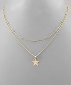 Textured Star Layered Necklace