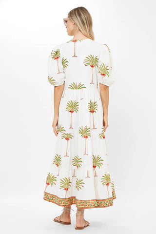 Puff Sleeve Maxi Dress- Canary Green