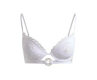 Broderie Bikini Top-White