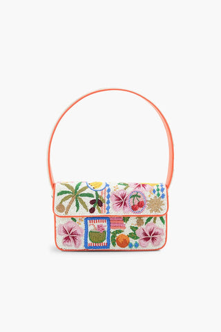 Floral Beaded Shoulder Bag
