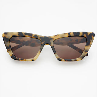 Siena Acetate Womens Cat Eye Sunglasses-Milky Tortoise