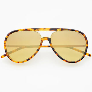 Shay Unisex Aviator Sunglasses-Tortoise/Gold Mirror