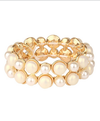Layered Dome Shape Pearl Bracelet