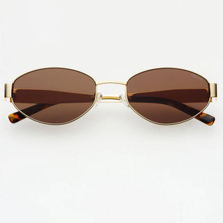 Soho Womens Oval Sunglasses-Gold / Brown