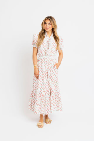 Smocked Ruffle Maxi Dress