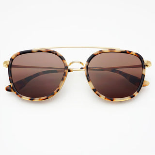 Weston Acetate Round Unisex Sunglasses -Milky Tortoise / Brown
