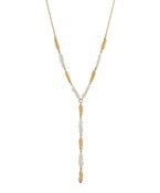 Pearl & Metal Mixed Y Necklace