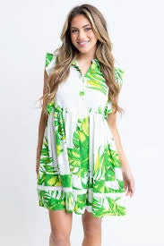 Palm Leaf Tier Dress