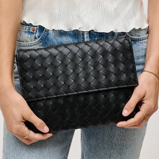 Ivy Woven Clutch-Black
