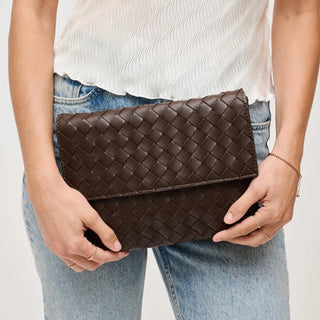 Ivy Woven Clutch-Espresso