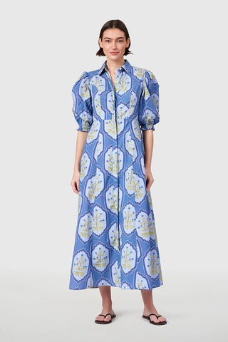 Rosie Shirtdress-Dusty Trellis
