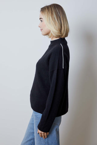 Contrast Mockneck Sweater