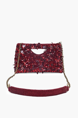 Ruby Radiance Embellished Clutch