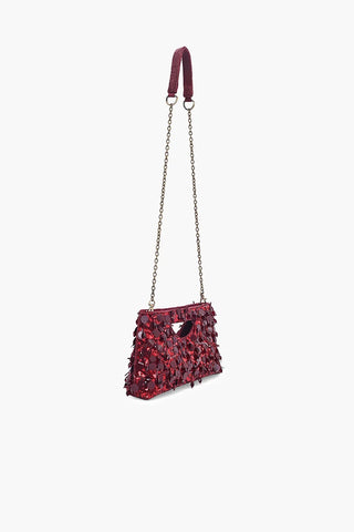 Ruby Radiance Embellished Clutch