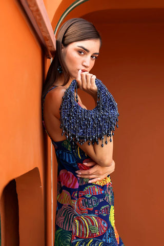 Crystal Veil Cresent Hobo Bag
