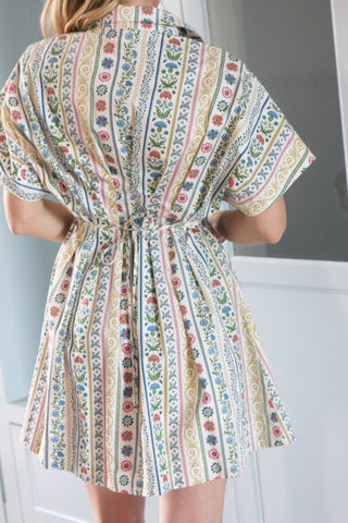 French Cottage Floral Shirt Dress