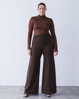Ponte Knit Wide Leg Pant