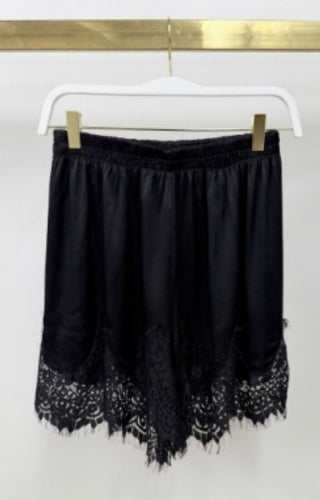 Lace Hem Silk Shorts