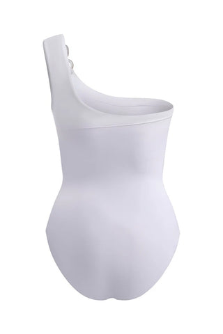 One Shoulder Swimsuit-White