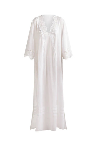 Broderie Maxi Dress-White