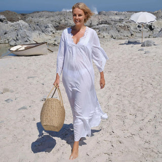 Broderie Maxi Dress-White