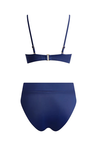 Fold Over Midi Brief-Navy