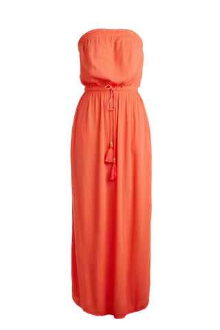 Strapless Beach Dress-Coral