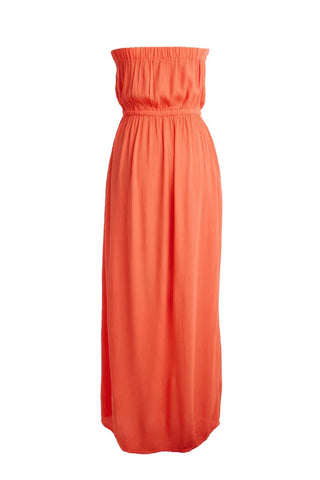 Strapless Beach Dress-Coral