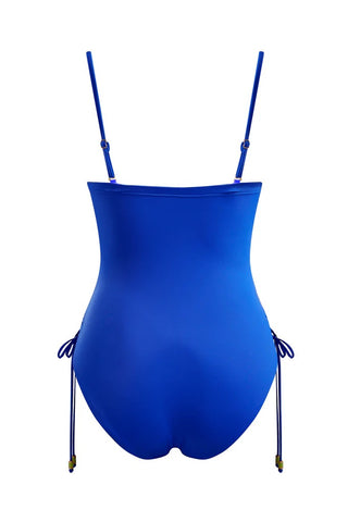 Ruched Side One Piece-Cobalt