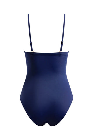 Broderie One Piece Swimsuit-Navy