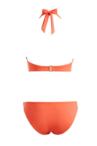 Halter Bikini Top-Coral