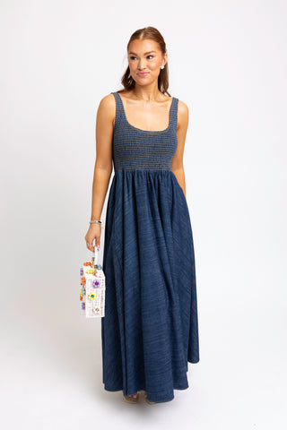 Denim  Smock Tank Maxi Dress