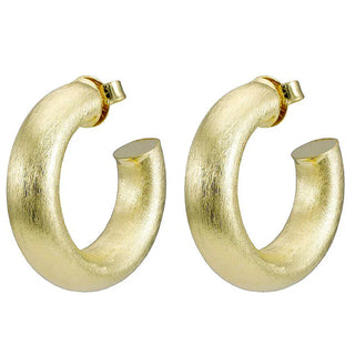 Small Chantal Hoops-Brushed 18K Gold Plated