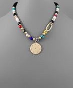 Starburst Disc & Bead Necklace