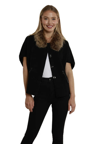 Faux Fur Trim Cardigan