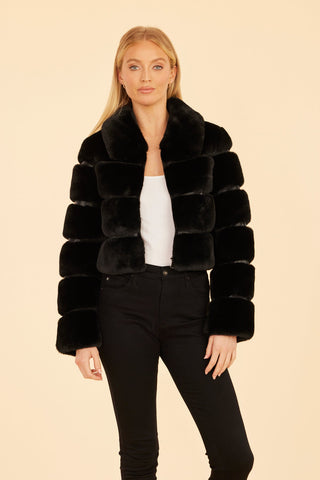 Paneled Faux Cropped Jacket