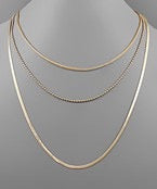 3 Row Multi Chain Necklace